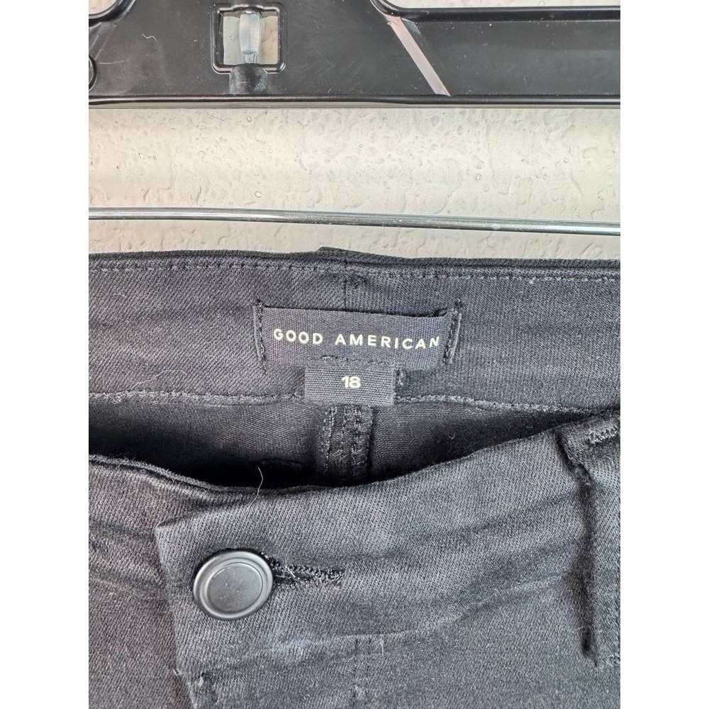 Good American Good Petite Skinny Jeans Women's 18 Black High Rise Stretch Ankle - Picture 2 of 4
